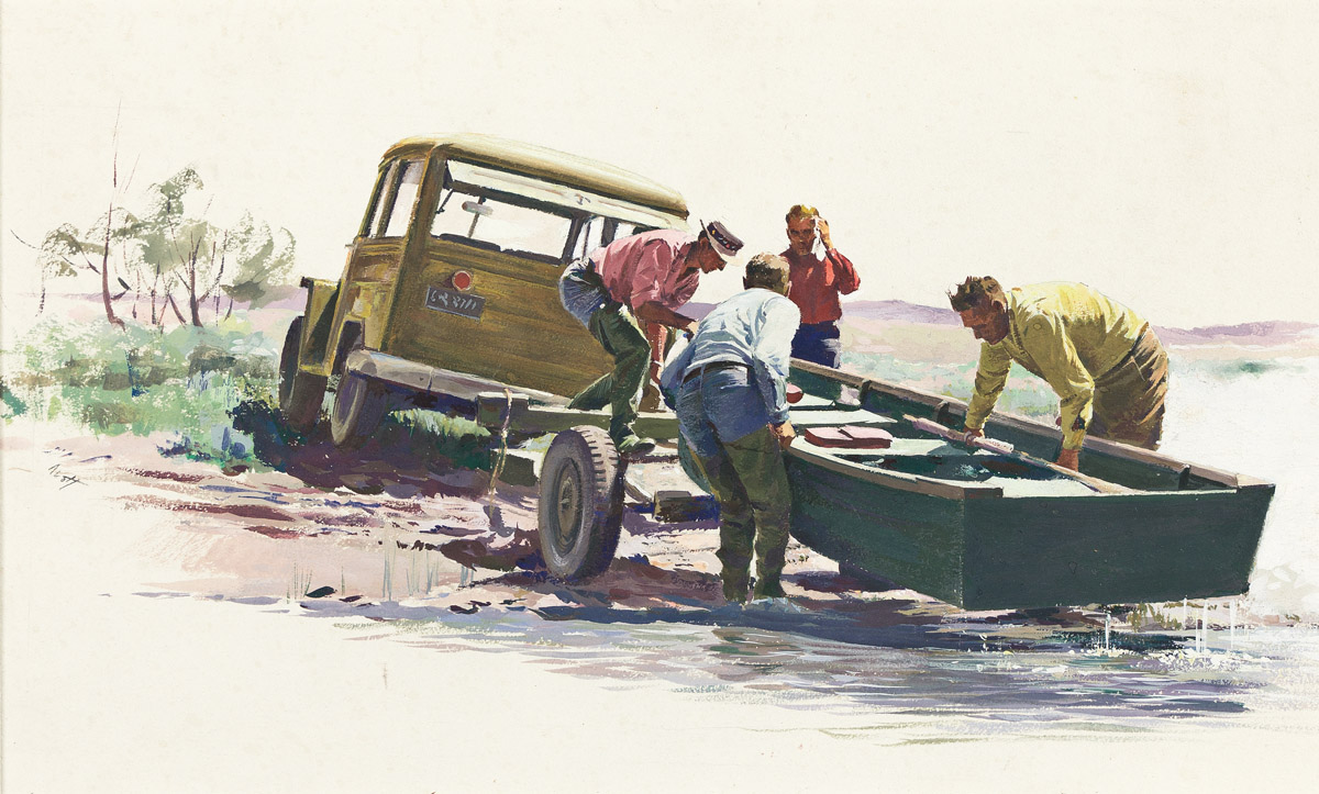 JOHN WALTER SCOTT (1907-1987) Hauling up the boat.